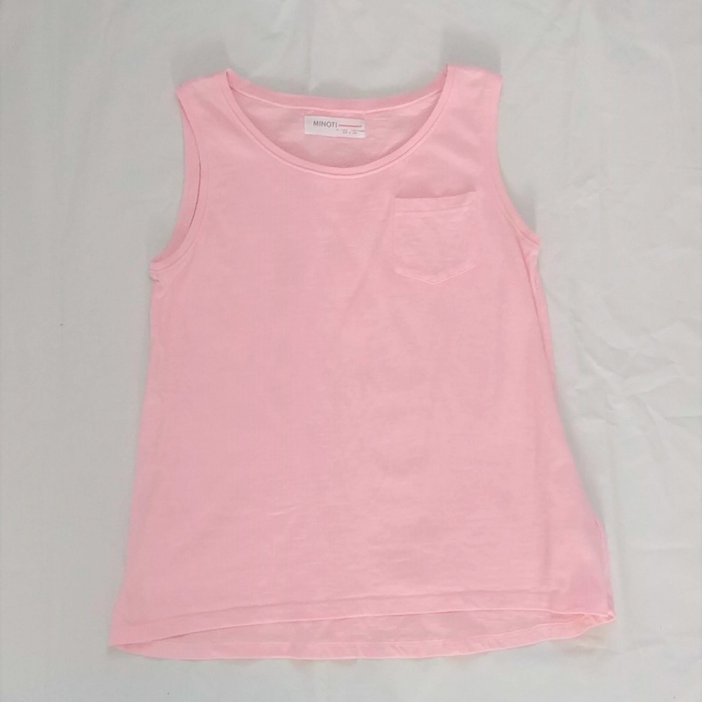 Girls pink tank with pocket